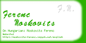 ferenc moskovits business card